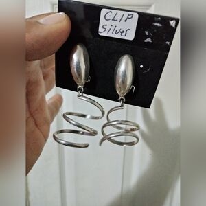 Sterling Silver 925 Clip-On Spiral Earrings